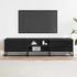 Kép 3/10 - Fekete szerelt fa és fém TV-szekrény 160x35x41 cm
