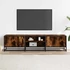 Kép 3/10 - Füstös tölgy színű szerelt fa és fém TV-szekrény 160x35x41 cm