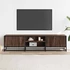 Kép 3/10 - Barna tölgy színű szerelt fa és fém TV-szekrény 160x35x41 cm