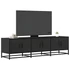 Kép 1/10 - Fekete szerelt fa és fém TV-szekrény 150x35x41 cm
