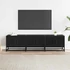 Kép 3/10 - Fekete szerelt fa és fém TV-szekrény 150x35x41 cm
