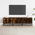 Kép 3/10 - Füstös tölgy színű szerelt fa és fém TV-szekrény 150x35x41 cm