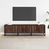 Kép 3/10 - Barna tölgy színű szerelt fa és fém TV-szekrény 150x35x41 cm