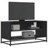 Kép 1/9 - Fekete szerelt fa és fém TV-szekrény 91x40x46 cm
