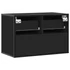 Kép 6/11 - Fekete szerelt fa és fém TV-szekrény 60 x 31 x 39,5 cm