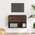 Kép 1/11 - Barna tölgy színű szerelt fa és fém TV-szekrény 60x31x39,5 cm