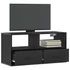 Kép 1/11 - Fekete szerelt fa és fém TV-szekrény 80x31x39,5 cm