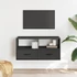 Kép 3/11 - Fekete szerelt fa és fém TV-szekrény 80x31x39,5 cm