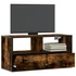 Kép 1/11 - Füstös tölgy színű szerelt fa és fém TV-szekrény 80x31x39,5 cm