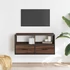 Kép 3/11 - Barna tölgy színű szerelt fa és fém TV-szekrény 80x31x39,5 cm