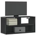 Kép 1/11 - Fekete szerelt fa és fém TV-szekrény 80x31x39,5 cm