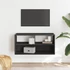 Kép 3/11 - Fekete szerelt fa és fém TV-szekrény 80x31x39,5 cm