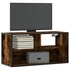 Kép 1/10 - Füstös tölgy színű szerelt fa és fém TV-szekrény 80x31x39,5 cm