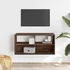 Kép 3/10 - Barna tölgy színű szerelt fa és fém TV-szekrény 80x31x39,5 cm