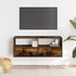 Kép 3/11 - Füstös tölgy színű szerelt fa és fém TV-szekrény 100x31x39,5 cm