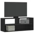 Kép 1/10 - Fekete szerelt fa és fém TV-szekrény 100x31x39,5 cm
