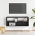 Kép 3/10 - Fekete szerelt fa és fém TV-szekrény 100x31x39,5 cm