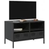 Kép 1/11 - Fekete hidegen hengerelt acél TV-szekrény 68 x 39 x 43,5 cm