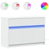 Kép 2/11 - Fehér szerelt fa TV-szekrény LED-ekkel 91 x 34 x 61 cm