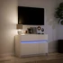 Kép 5/11 - Fehér szerelt fa TV-szekrény LED-ekkel 91 x 34 x 61 cm
