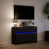 Kép 5/11 - Fekete szerelt fa TV-szekrény LED-ekkel 91 x 34 x 61 cm