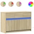 Kép 2/11 - Sonoma tölgy színű szerelt fa LED-es TV-szekrény 91x34x61 cm