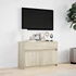 Kép 4/11 - Sonoma tölgy színű szerelt fa LED-es TV-szekrény 91x34x61 cm