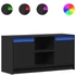 Kép 2/11 - Fekete szerelt fa TV-szekrény LED-ekkel 100 x 34 x 50 cm