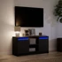 Kép 5/11 - Fekete szerelt fa TV-szekrény LED-ekkel 100 x 34 x 50 cm