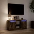 Kép 5/11 - Füstös tölgy színű szerelt fa LED-es TV-szekrény 100x34x50 cm