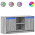 Kép 2/11 - Szürke sonoma színű szerelt fa LED-es TV-szekrény 100x34x50 cm
