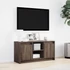 Kép 4/11 - Barna tölgy színű szerelt fa LED-es TV-szekrény 100x34x50 cm