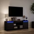 Kép 5/11 - Fekete szerelt fa TV-szekrény LED-ekkel 139,5 x 34 x 50 cm