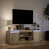 Kép 5/11 - Sonoma tölgy színű szerelt fa LED-es TV-szekrény 139,5x34x50 cm
