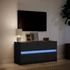 Kép 5/11 - Fekete szerelt fa TV-szekrény LED-ekkel 100 x 34 x 50 cm