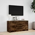 Kép 4/11 - Füstös tölgy színű szerelt fa LED-es TV-szekrény 100x34x50 cm