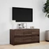 Kép 4/11 - Barna tölgy színű szerelt fa LED-es TV-szekrény 100x34x50 cm