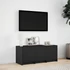 Kép 4/11 - Fekete szerelt fa TV-szekrény LED-ekkel 97 x 34 x 50 cm