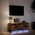 Kép 5/11 - Füstös tölgy színű szerelt fa TV-szekrény LED-del 97x34x40 cm