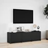 Kép 4/11 - Fekete szerelt fa TV-szekrény LED-ekkel 140 x 34 x 40 cm