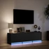 Kép 5/11 - Fekete szerelt fa TV-szekrény LED-ekkel 140 x 34 x 40 cm