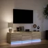 Kép 5/11 - Sonoma tölgy színű szerelt fa LED-es TV-szekrény 140x34x40 cm