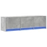 Kép 3/11 - Betonszürke szerelt fa TV-szekrény LED-ekkel 140 x 34 x 40 cm