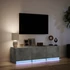 Kép 5/11 - Betonszürke szerelt fa TV-szekrény LED-ekkel 140 x 34 x 40 cm