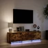 Kép 5/11 - Füstös tölgy színű szerelt fa LED-es TV-szekrény 140x34x40 cm