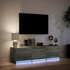 Kép 5/11 - Szürke sonoma színű szerelt fa LED-es TV-szekrény 140x34x40 cm