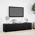 Kép 4/11 - Fekete szerelt fa TV-szekrény LED-ekkel 165 x 34 x 50 cm