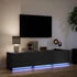 Kép 5/11 - Fekete szerelt fa TV-szekrény LED-ekkel 165 x 34 x 50 cm
