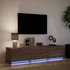 Kép 5/11 - Barna tölgy színű szerelt fa TV-szekrény LED-del 165x34x40 cm