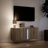 Kép 5/11 - Sonoma tölgy színű fali TV-szekrény LED-ekkel 80x31x35 cm
